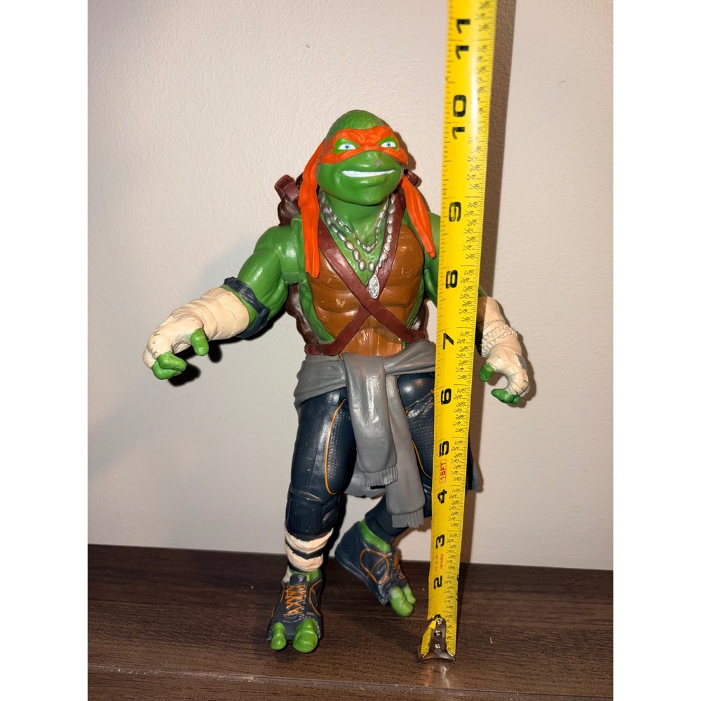TMNT Michelangelo 11" Action Figure 2014 Movie Playmates Toys Orange Mask Mikey - Picture 2 of 6